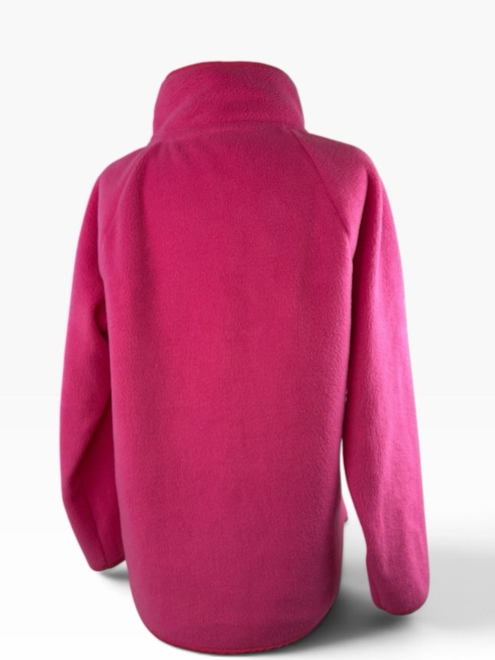 J. Crew Fleece Pullover Jacket Hot Pink Quilted M Snap Collar - Picture 6 of 15